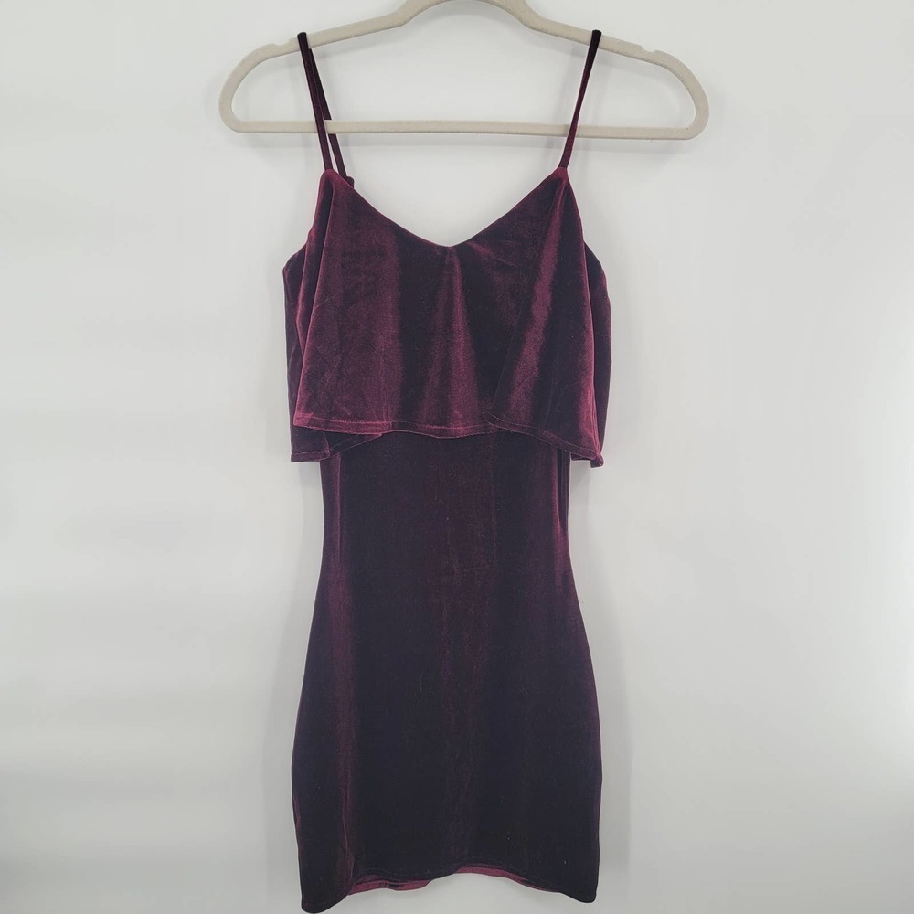 JACK by BB Dakota Velvet Flounce Mini Bodycon Dress Size XS NEW - Picture 7 of 9